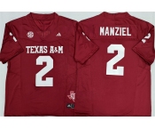 Men's Texas A&M Aggies Lions #2 Johnny Manziel Red 2025 F.U.S.E. Stitched Jersey