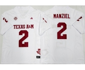 Men's Texas A&M Aggies Lions #2 Johnny Manziel White F.U.S.E. Stitched Jersey