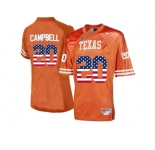 2016 US Flag Fashion-Men's Texas Longhorns Earl Campbell #20 College Football Throwback Jersey - Burnt Orange