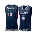 2016 US Flag Fashion Uconn Huskies Kemba Walker #15 College Basketball Jersey - Navy Blue