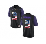 2016 US Flag Fashion 2016 Washington Huskies Jake Browning #3 College Football Limited Jersey - Black