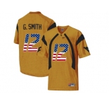 2016 US Flag Fashion West Virginia Mountaineers Geno Smith #12 College Football Mesh Jersey - Gold