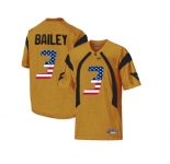 2016 US Flag Fashion West Virginia Mountaineers Stedman Bailey #3 College Football Mesh Jersey - Gold