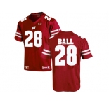 2016 Men's UA Wisconsin Badgers Montee Ball #28 College Football Jersey - Red