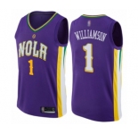Youth New Orleans Pelicans #1 Zion Williamson Swingman Purple Basketball Jersey - City Edition