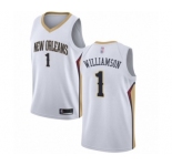 Youth New Orleans Pelicans #1 Zion Williamson Swingman White Basketball Jersey - Association Edition