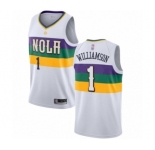 Youth New Orleans Pelicans #1 Zion Williamson Swingman White Basketball Jersey - City Edition