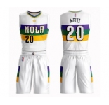Youth New Orleans Pelicans #20 Nicolo Melli Swingman White Basketball Suit Jersey - City Edition