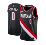 Youth Nike Portland Trail Blazers #0 Damian Lillard Swingman Black Road NBA Jersey - Icon Edition
