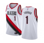 Youth Nike Portland Trail Blazers #1 Evan Turner Swingman White Home NBA Jersey - Association Edition