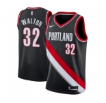 Youth Nike Portland Trail Blazers #32 Bill Walton Swingman Black Road NBA Jersey - Icon Edition