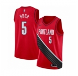 Youth Portland Trail Blazers #5 Rodney Hood Swingman Red Finished Basketball Jersey - Statement Edition
