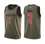 Youth Nike Washington Wizards #2 John Wall Swingman Green Salute to Service NBA Jersey