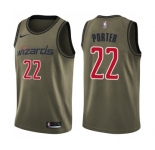 Youth Nike Washington Wizards #22 Otto Porter Swingman Green Salute to Service NBA Jersey