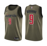 Youth Nike Washington Wizards #9 Ramon Sessions Swingman Green Salute to Service NBA Jersey