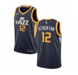 Youth Nike Utah Jazz #12 John Stockton Swingman Navy Blue Road NBA Jersey - Icon Edition