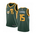 Youth Nike Utah Jazz #15 Derrick Favors Green Swingman Jersey - Earned Edition