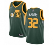 Youth Nike Utah Jazz #32 Karl Malone Green Swingman Jersey - Earned Edition