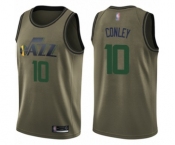 Youth Utah Jazz #10 Mike Conley Swingman Green Salute to Service Basketball Jersey