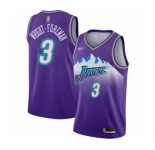 Youth Utah Jazz #3 Justin Wright-Foreman Swingman Purple Hardwood Classics Basketball Jersey