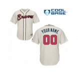 Youth Majestic Atlanta Braves Customized Authentic Cream Alternate 2 Cool Base MLB Jersey