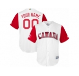 Men's Canada Baseball Majestic Customized White 2017 World Baseball Classic Replica Team Jersey