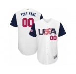 Men's USA Baseball Majestic Customized White 2017 World Baseball Classic Authentic Team Jersey