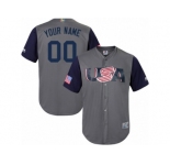 Youth USA Baseball Majestic Customized Gray 2017 World Baseball Classic Replica Team Jersey