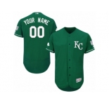 Men's Majestic Kansas City Royals Customized Green Celtic Flexbase Authentic Collection MLB Jersey