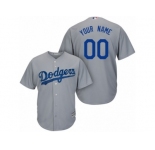 Youth Majestic Los Angeles Dodgers Customized Replica Grey Road Cool Base MLB Jersey