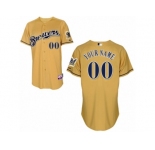 Women's Majestic Milwaukee Brewers Customized Authentic Gold 2013 Alternate Cool Base MLB Jersey