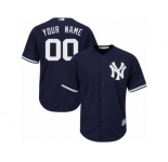 Women's Majestic New York Yankees Customized Authentic Navy Blue Alternate MLB Jersey