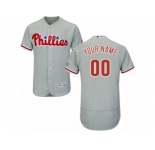 Men's Majestic Philadelphia Phillies Customized Grey Flexbase Authentic Collection MLB Jersey