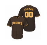 Women's Majestic San Diego Padres Customized Replica Brown Alternate Cool Base MLB Jersey