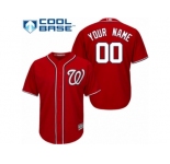 Women's Majestic Washington Nationals Customized Replica Red Alternate 1 Cool Base MLB Jersey