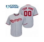 Youth Majestic Washington Nationals Customized Replica Grey Road Cool Base MLB Jersey