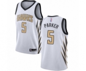 Youth Atlanta Hawks #5 Jabari Parker Swingman White Basketball Jersey - City Edition
