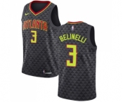 Youth Nike Atlanta Hawks #3 Marco Belinelli Swingman Black Road NBA Jersey - Icon Edition