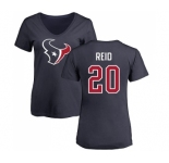 NFL Women's Nike Houston Texans #20 Justin Reid Navy Blue Name & Number Logo T-Shirt