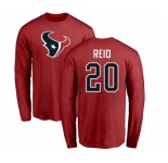 NFL Nike Houston Texans #20 Justin Reid Red Name & Number Logo Long Sleeve T-Shirt