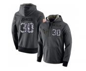 NFL Men's Nike Houston Texans #30 Kevin Johnson Stitched Black Anthracite Salute to Service Player Performance Hoodie