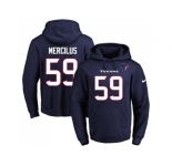 Nike Houston Texans #59 Whitney Mercilus Navy Blue Name & Number Pullover NFL Hoodie