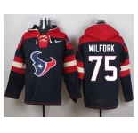 Nike Houston Texans #75 Vince Wilfork Navy Blue Player Pullover Hoodie