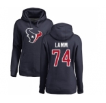 NFL Women's Nike Houston Texans #74 Kendall Lamm Navy Blue Name & Number Logo Pullover Hoodie