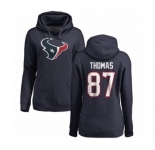 NFL Women's Nike Houston Texans #87 Demaryius Thomas Navy Blue Name & Number Logo Pullover Hoodie