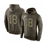 Football Men's Washington Redskins #18 Trey Quinn Green Salute To Service Pullover Hoodie