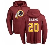 Football Washington Redskins #20 Landon Collins Maroon Name & Number Logo Pullover Hoodie