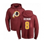 Football Washington Redskins #8 Case Keenum Maroon Name & Number Logo Pullover Hoodie