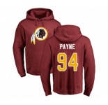 Football Washington Redskins #94 Da'Ron Payne Maroon Name & Number Logo Pullover Hoodie