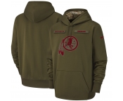 NFL Nike Washington Redskins 2018 Army Green Blank Salute To Service Men's Pullover Hoodie